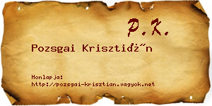 Pozsgai Krisztián névjegykártya